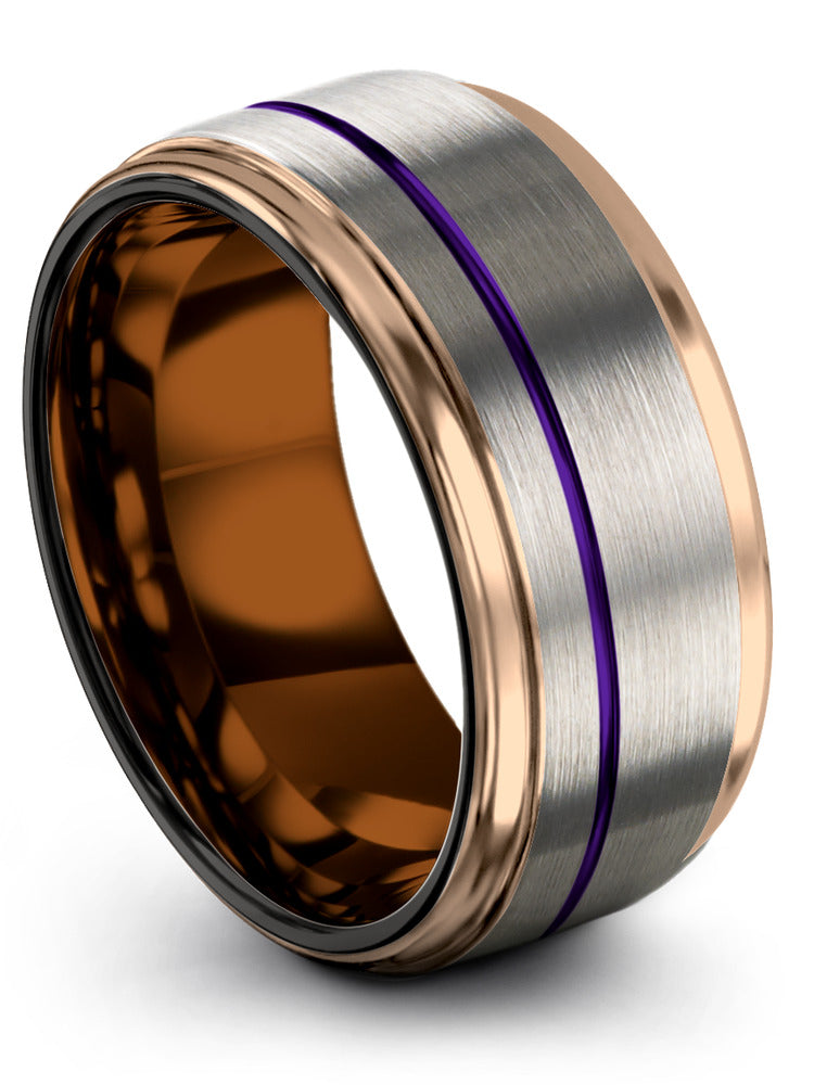 10mm Purple Line Wedding Tungsten Carbide Engagement Ring