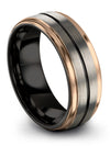 Wedding Anniversary Rings Grey Tungsten Christmas Bands Grey Stackable Band - Charming Jewelers