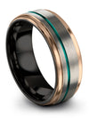Matching Couple Promise Rings Simple Tungsten Ring Bands Set for Couples - Charming Jewelers