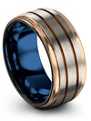 Matching Wedding Ring Grey Tungsten Birth Day Ring Grey Copper Ring for Male - Charming Jewelers