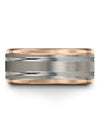 Wedding Band Set Husband and Fiance Tungsten Awesome Tungsten Rings Grey - Charming Jewelers