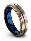 6mm Copper Line Wedding Rings Guys 6mm Tungsten Ring Cute Promise Rings - Charming Jewelers