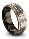Wedding and Engagement Guy Band for Ladies Tungsten Wedding Bands Guy Grey - Charming Jewelers