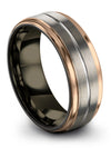 Wedding Rings Sets for Guy Grey Tungsten Wedding Bands for Wife Simple Promise - Charming Jewelers