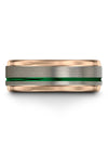 Set Wedding Band Tungsten Band for Men Green Line Promise Bands for Girlfriend - Charming Jewelers