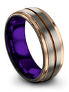 Male Anniversary Ring Christian Grey Tungsten Bands 8mm Men and Mens Promise - Charming Jewelers