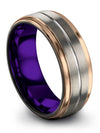 Guy Unique Wedding Rings Personalized Female Bands Tungsten Grey Plated Mens - Charming Jewelers