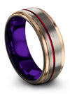 Grey Rings Men Wedding Tungsten Wedding Rings Girlfriend Cashier Bands Gift - Charming Jewelers