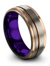Wedding Band Set for Guy and Men&#39;s Tungsten Grey Copper Band for Guy Female - Charming Jewelers