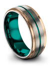 Wedding Rings Set for Men&#39;s Grey Teal Tungsten Bands Polished Promise - Charming Jewelers