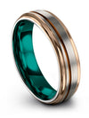 Woman&#39;s 6mm Copper Line Wedding Ring Tungsten Carbide Bands for Couples Band - Charming Jewelers