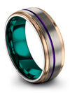 Wedding Rings Sets Tungsten Bands for Ladies Grey Purple Customized Promise - Charming Jewelers