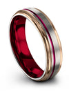 Mens Anniversary Ring 6mm Gunmetal Line 6mm Female Tungsten Ring for Boyfriend - Charming Jewelers