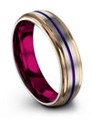 6mm Purple Line Lady Jewelry Tungsten Men&#39;s Rings Engraved Personalized Couples - Charming Jewelers