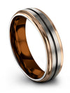Wedding Bands Set Husband and Wife Grey Tungsten Carbide Ring for Couples Grey - Charming Jewelers