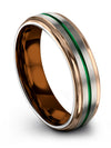 Tungsten Wedding Rings Grey and Green 6mm Tungsten Wedding Rings Men Father - Charming Jewelers