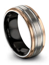 Tungsten Carbide Promise Ring Grey Exclusive Tungsten Ring Modernist Grey Bands - Charming Jewelers