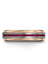 Groove Anniversary Ring Men&#39;s Tungsten Band Grey Fucshia Dad Grey Ring Promise - Charming Jewelers