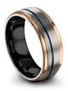 Guys Wedding Rings Unique Tungsten Wedding Ring for Couples Grey Plated - Charming Jewelers