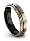 6mm Green Line Wedding Band for Woman Grey Tungsten Engagement Woman Rings - Charming Jewelers
