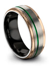 Wedding Bands for Men Sets Grey Green Tungsten Carbide Band Lady Engagement Man - Charming Jewelers