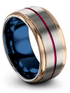 Grey Band for Male Wedding Band Tungsten Rings for Men&#39;s Brushed Grey Step Flat - Charming Jewelers