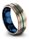 Grey and Green Wedding Ring Tungsten Ring for Womans Brushed Jewelry Ring Lady - Charming Jewelers
