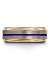 Lady Promise Ring Set Men Grey Tungsten Rings Grey Purple Rings Men&#39;s Grey - Charming Jewelers