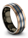 Wedding Rings Set Unique Tungsten Bands for Ladies Grey Blue Grey Matte Ring - Charming Jewelers