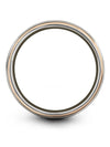 Grey Plain Wedding Bands 8mm Tungsten Ring Grey Bands for Guy Engagement Lady - Charming Jewelers