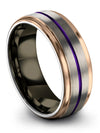 Guy Wedding Rings Grey and Purple Tungsten Engagement Rings Grey Metal Band - Charming Jewelers