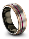 Wedding Ring for Fiance and Her Grey Tungsten Ring Set Engravable Promise Bands - Charming Jewelers