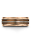 Men&#39;s Promise Ring Grey and Copper Tungsten Bands for Womans Engravable - Charming Jewelers
