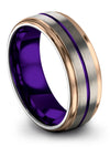 Brushed Grey Wedding Band for Womans Grey Purple Tungsten Bands for Womans Grey - Charming Jewelers