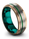 Grey Green Wedding Bands for Mens Wedding Rings for Woman Tungsten Grey Cute - Charming Jewelers