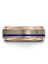 Wedding Grey Rings for Girlfriend Lady Wedding Rings Tungsten Grey Fucshia 8mm - Charming Jewelers