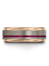 Woman&#39;s Wedding Rings Fucshia Line Grey Tungsten Wedding Rings for Guy Woman - Charming Jewelers