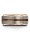 Wedding Bands Grey and Fucshia Awesome Ring Promise Band Unisex Present Ideas - Charming Jewelers