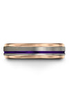 Womans Purple Line Wedding Rings Grey Tungsten Rings Brushed Grey Set Ladies - Charming Jewelers