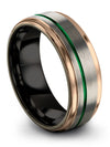 Grey and Green Promise Ring for Woman&#39;s Brushed Tungsten Ring Grey Plated Grey - Charming Jewelers
