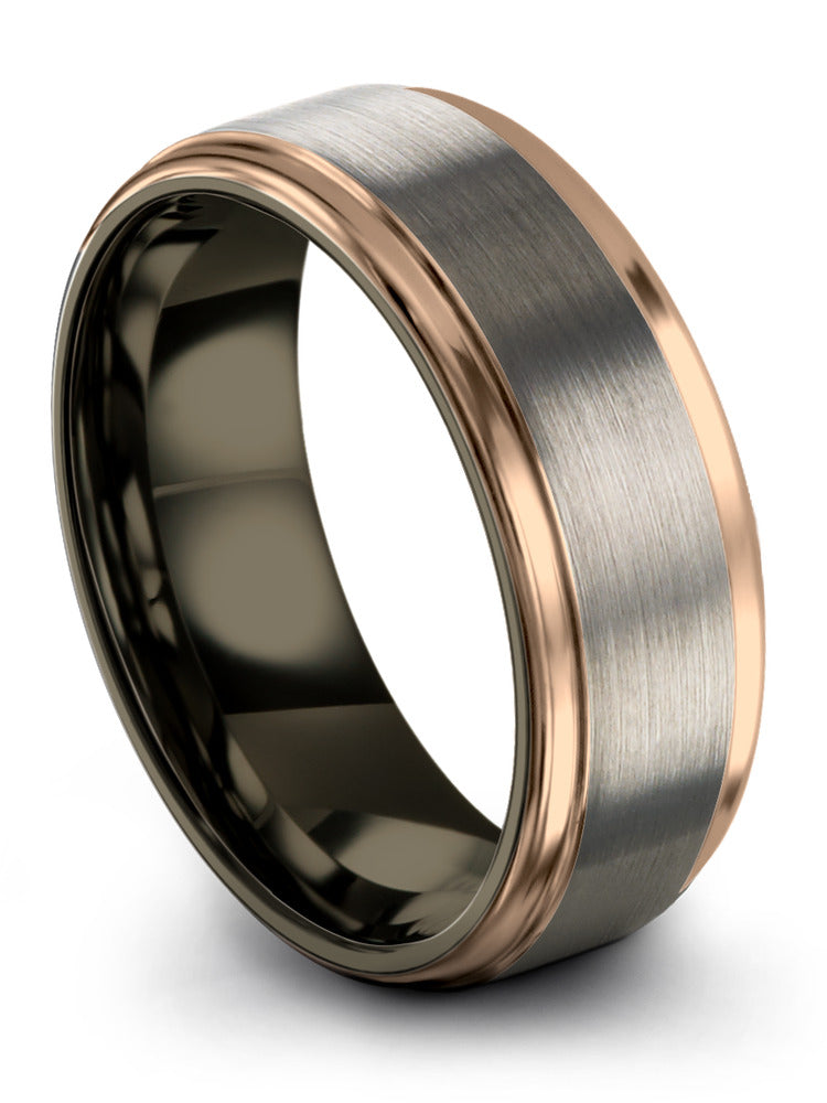 Female Grey Plated Wedding Rings Tungsten Ring Wedding