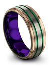 Plain Anniversary Ring Tungsten Bands for Guys Grey and Green Couples Matching - Charming Jewelers