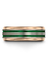 Woman Wedding Bands Green Line Tungsten Grey and Green Ring for Womans Her Grey - Charming Jewelers