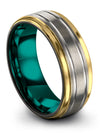 Wedding Ring Mens Engraved Tungsten Bands Grey Promise Band for Female Grey - Charming Jewelers