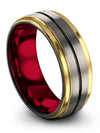 Wedding Anniversary Rings for Men Only 8mm Tungsten Band Male Promis Rings - Charming Jewelers