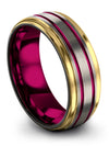 Amazing Guy Anniversary Ring 8mm Gunmetal Line Tungsten Rings for Men&#39;s - Charming Jewelers