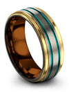 Wedding Bands for Both Tungsten and Grey Bands for Guys Grey and Teal Ring - Charming Jewelers