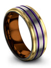 Pure Grey Bands for Men Wedding Band Female Tungsten Carbide Wedding Rings - Charming Jewelers