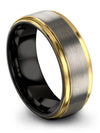 Grey Band Anniversary Ring for Guys Woman&#39;s Tungsten Carbide Bands Matching - Charming Jewelers