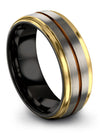 Affordable Wedding Band for Ladies Tungsten Grey Rings for Ladies 8mm Grey - Charming Jewelers